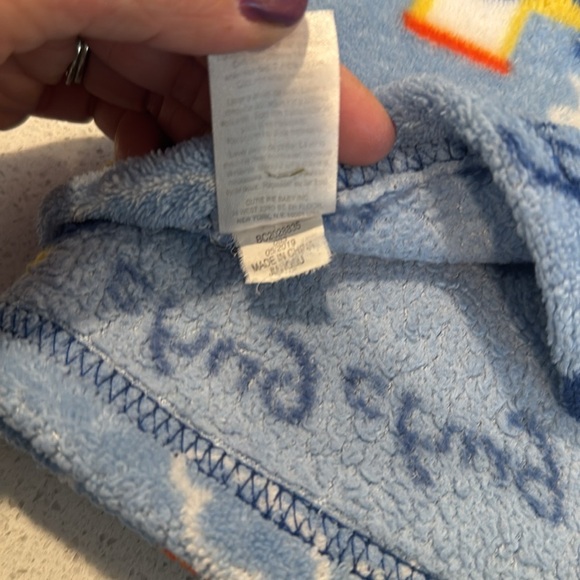 Cutie Pie Blue Baby Blanket 30x36” Trains Chug Chug Tractor Soft Plush 2019 - Picture 7 of 7